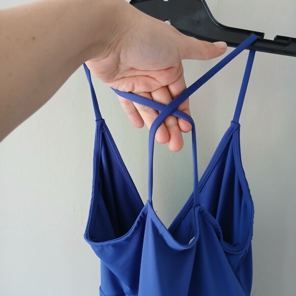 Leith Women's Dress Size Small Blue Cross Strapped Royal Blue Mini Spandex Nylon - Picture 14 of 16